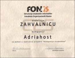 zahvalnica adriahost