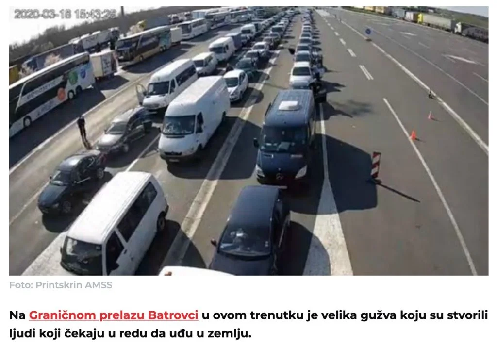 u kolonama nazad u Srbiju
